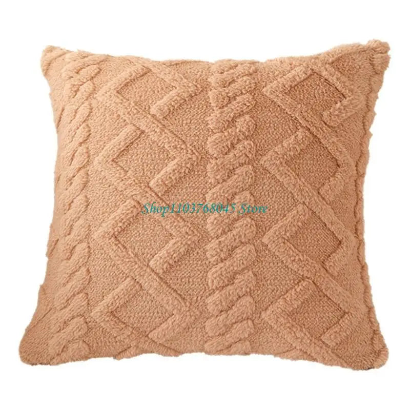 taie d'oreiller double face polyester coton bleu motif géométrique moderne adhésif 43cm 43cm