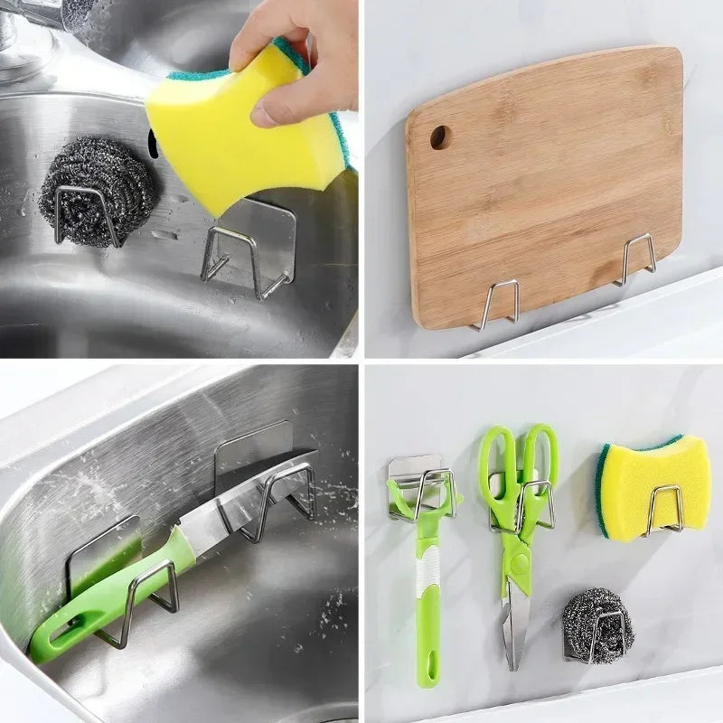 porte savon acier inoxydable argenté moderne adhésif pratique savon grattoir planche découpe