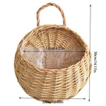 panier osier tressé marron clair traditionnel suspendu maison décoration fleurs pots jardin