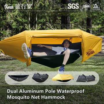 hamac jaune moderne sac rangement crochet anti pluie imperméable solo camping
