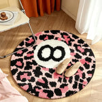 tapis noir blanc léopard chiffre moderne antidérapant polyester salon chambre