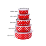 bols céramique couvercles fleurs pois blancs rouges verts roses bleus vintage