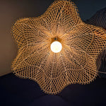 lampe suspendue tressée moderne rustique 60cm 80cm eyelets natural bois
