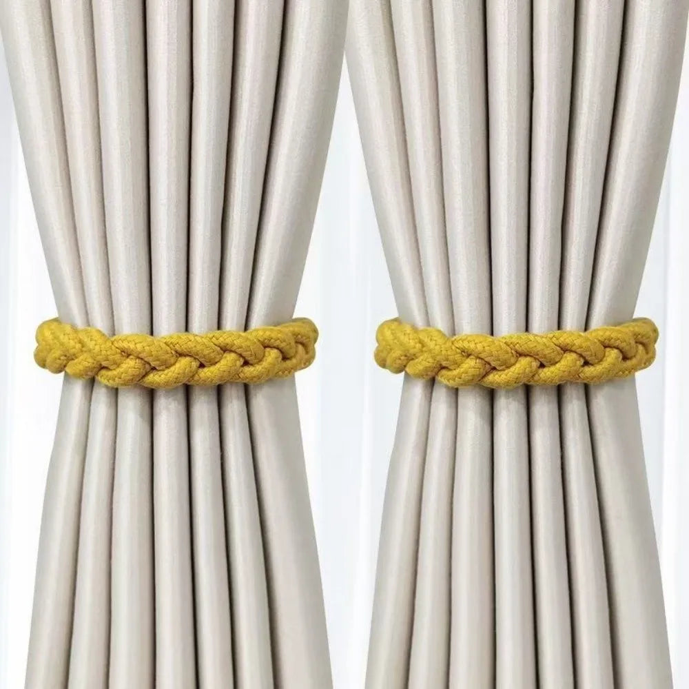 rubans fenêtre adhésifs gris blanc jaune tissés modernes bohémiens polyestercoton