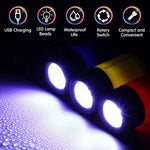 torche mini rechargeable led portable annuaire cle usb rouge blanc moderne compact