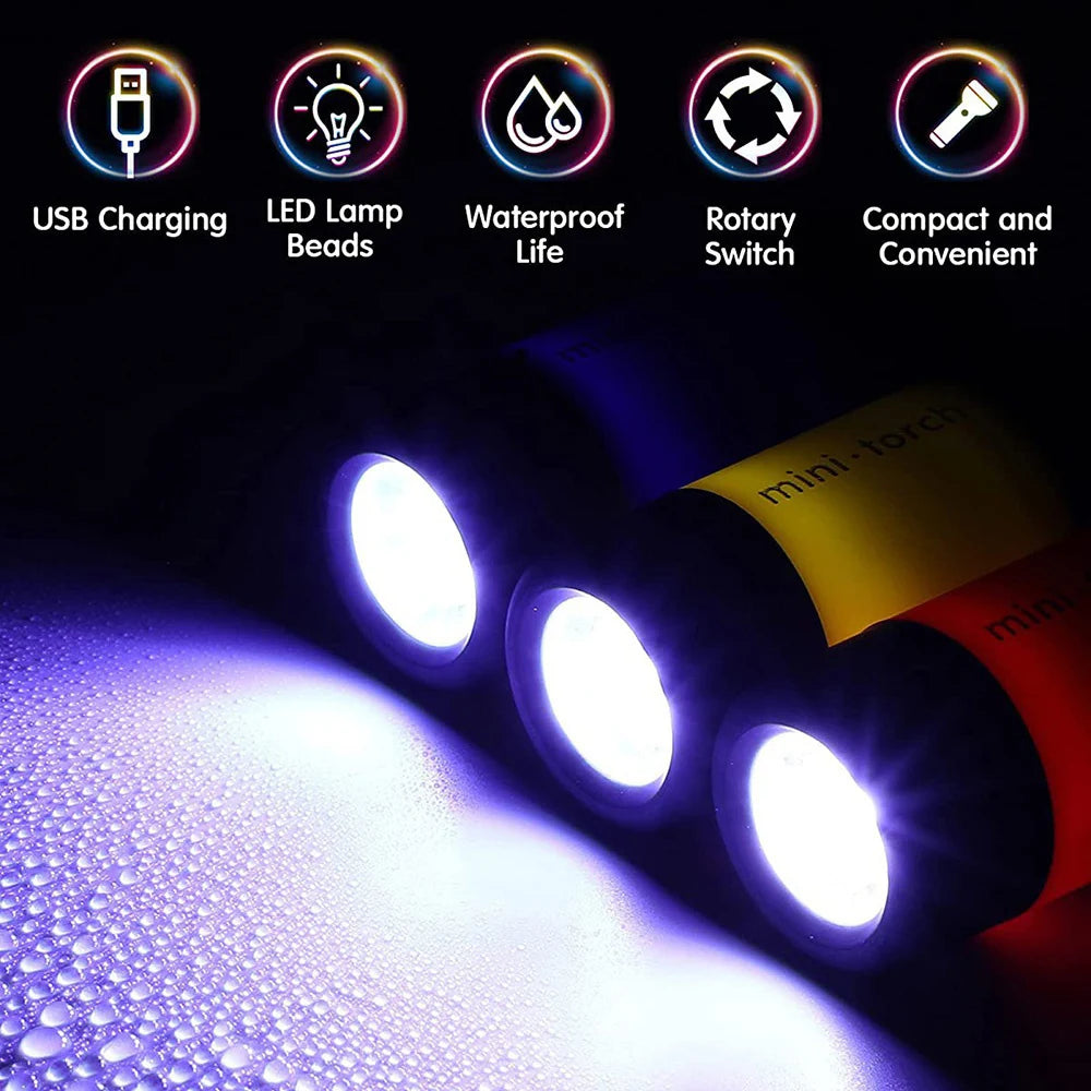 torche mini rechargeable led portable annuaire cle usb rouge blanc moderne compact