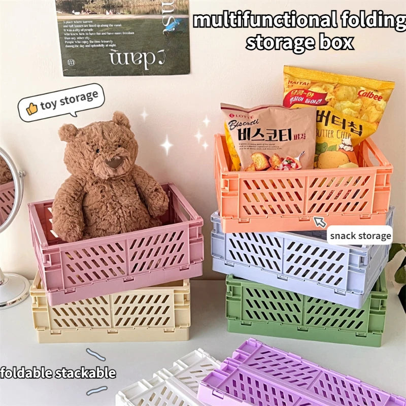 boîte rangement pliable rose vert moderne ventilée poignées respectueuse environnement blanc pratique