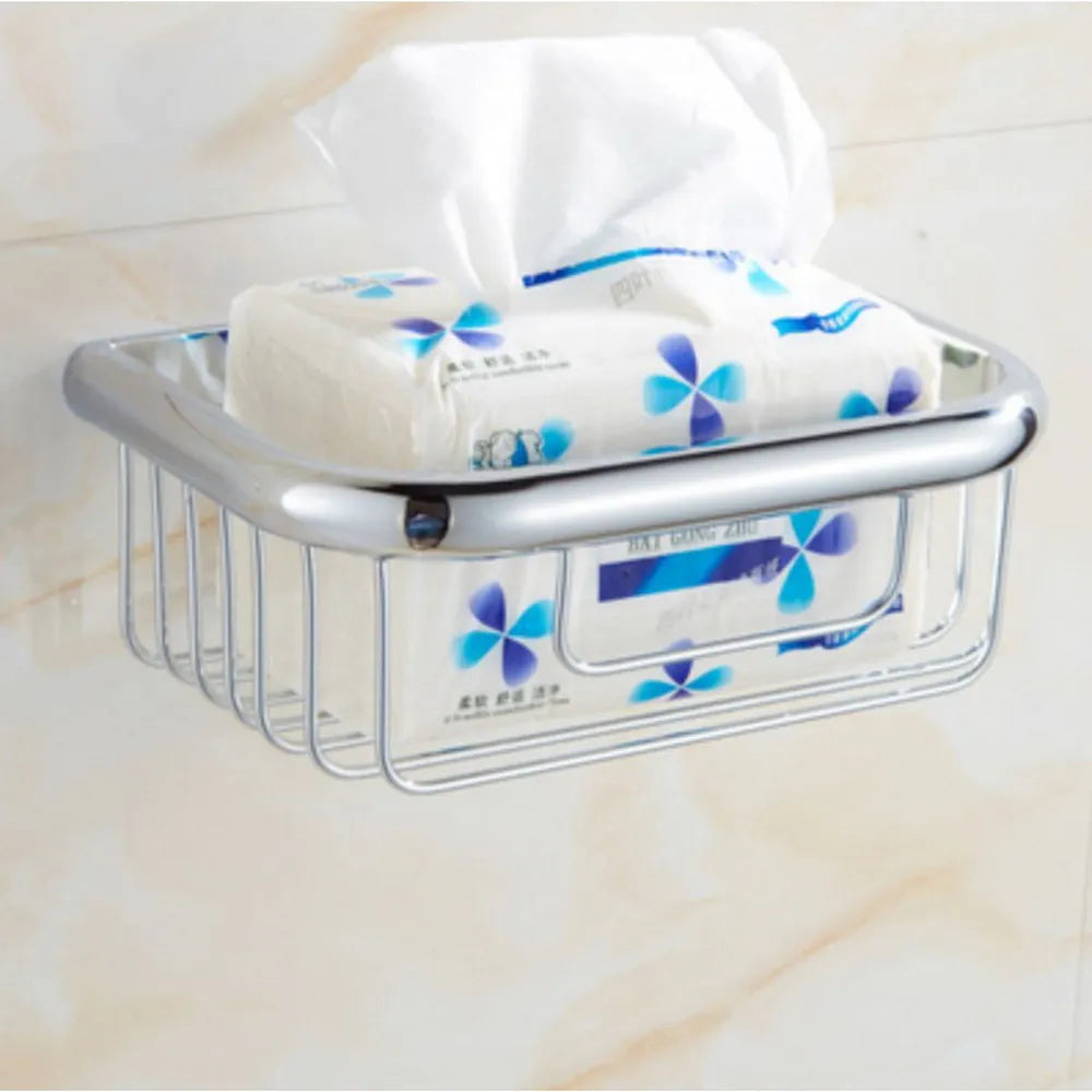 paniers rangement chrome cuivre filetés vis modernes salle bain étagères murales fixations incluses
