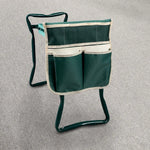 tabouret jardin pliable chaise extérieure coussin assise mousse sacoche outils vert foncé clair