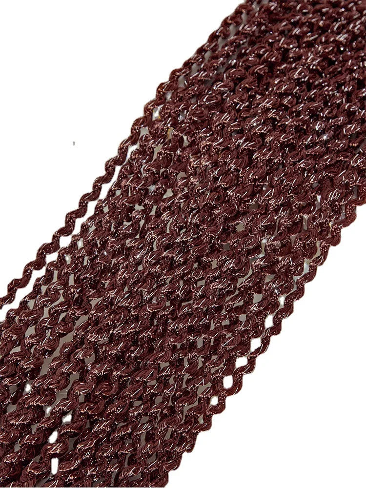 rideau polyester marron rayures ondulées moderne opacité 1x2m decoration interieur separation pièces mariage