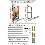 cadre photo bois moderne toile abstraite multicolore fixations 45cm 35cm 40cm