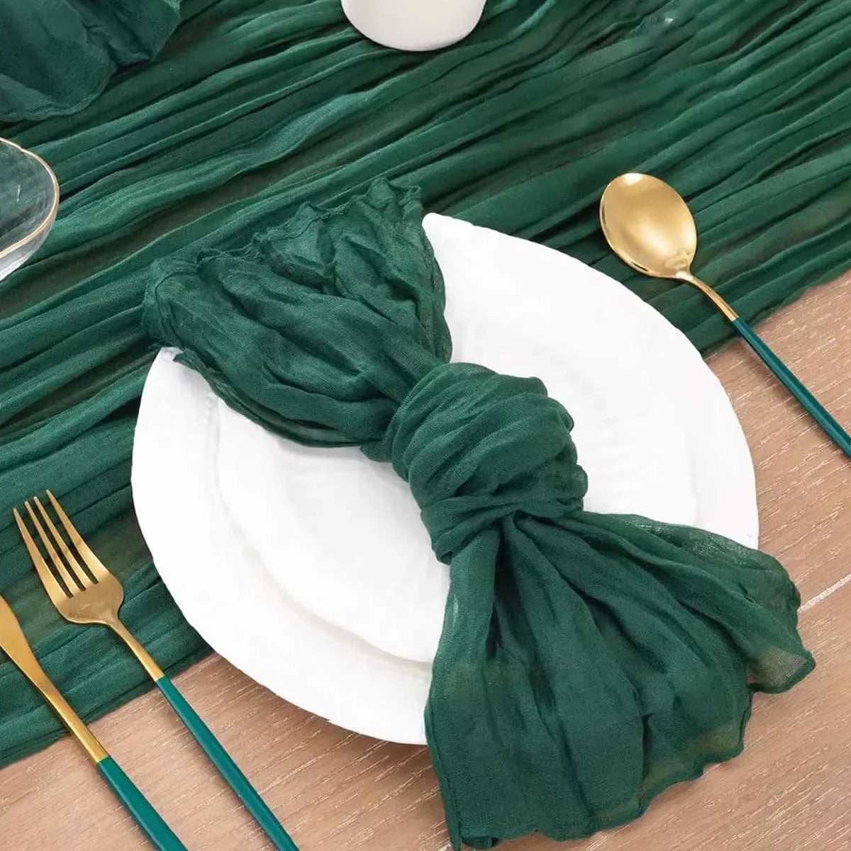 serviettes plissées bleu clair moderne élégantes 50x50cm polyester mariage décoration table festive