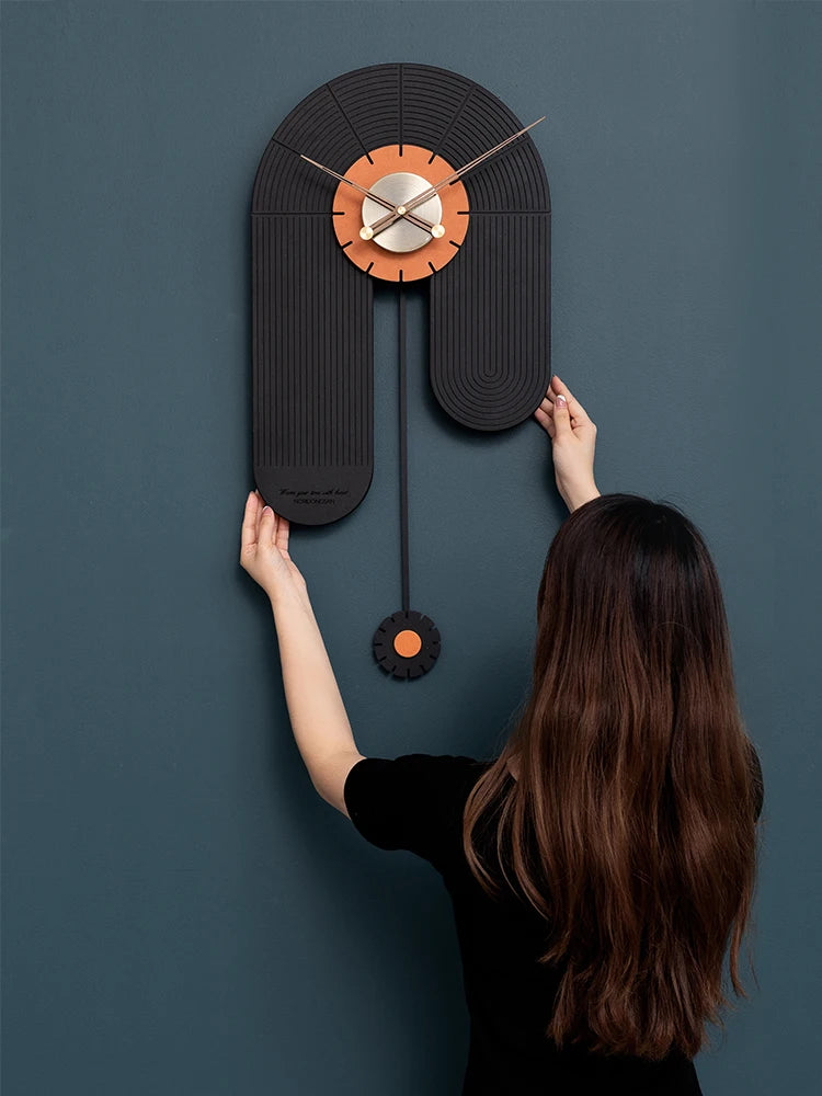Horloge murale design bois mécanisme silencieux