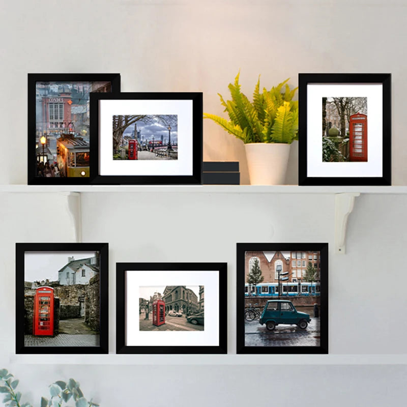 cadre photo bois moderne minimaliste noir suspension murale 4x6 pouces 10x15cm pièces