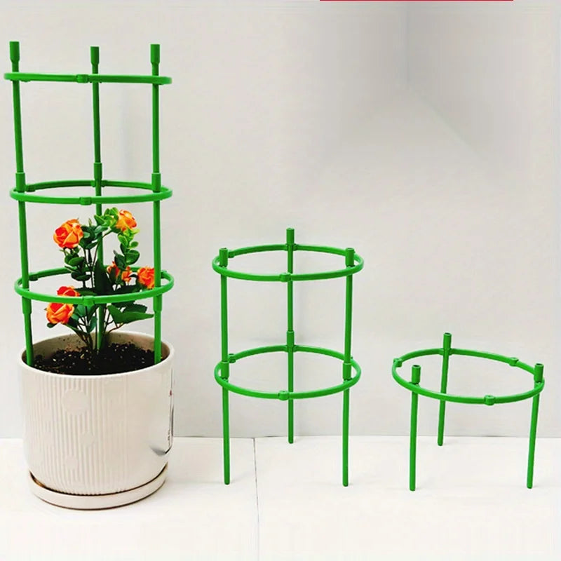 Support plante structure circulaire vert moderne fixations elbows jardin 17.5cm hauteur 20cm diamètre