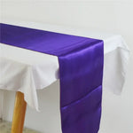chemin table violet uni satin moderne décoration mariage fête anniversaire maison luxe chic
