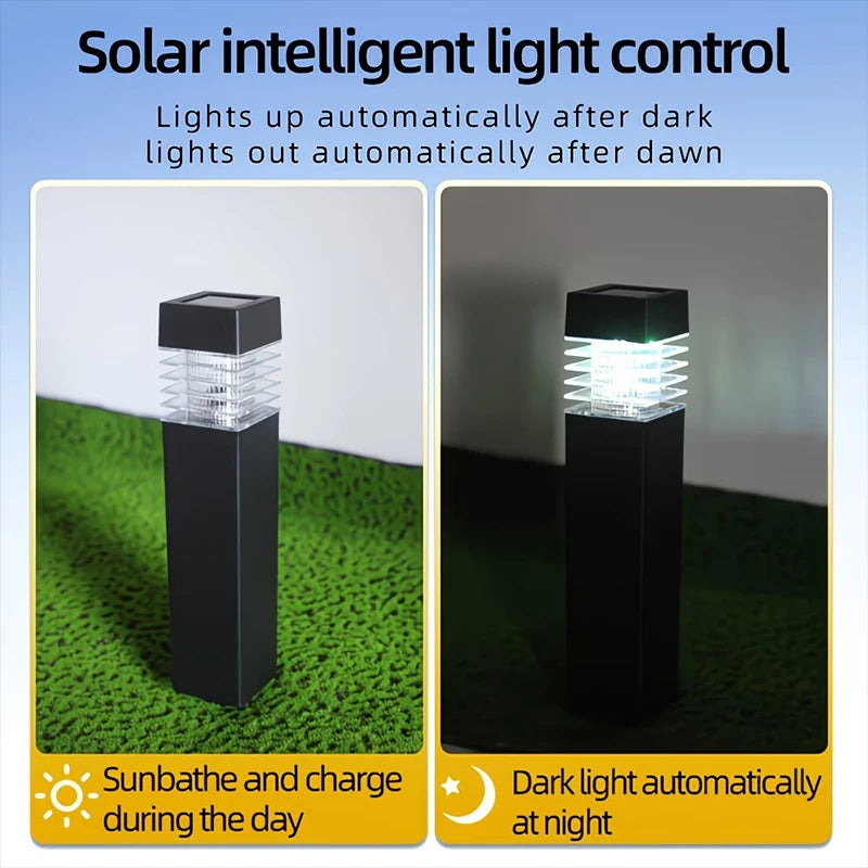 lampes solaires extérieures modernes noires rayures horizontales ip65 led tringle jardin villa parc