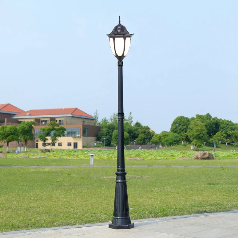 lampe rue or noir classique éclairage public extérieur led ip65 aluminium certifiée