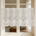 rideau blanc dentelle fleuri transparent classique fenêtre polyester jaccard unique decorationintérieur
