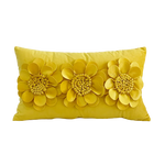 coussin velours moderne motif fleurs relief jaune gris rose blanc décoration intérieure sofa chaise