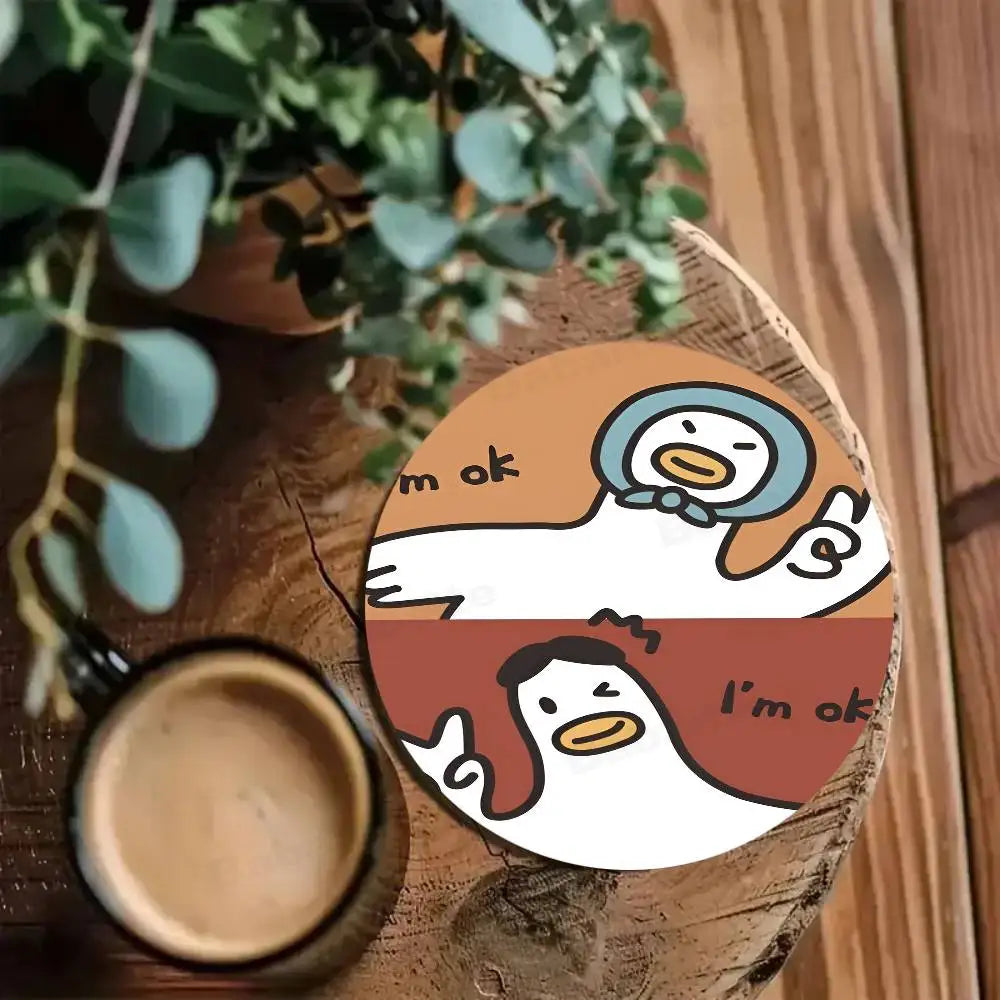 sous verres bois canards expressions modernes opaques hygiène table ecofriendly
