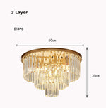 lustre moderne élégant doré transparent prismes géométriques câble led chambre salle mangerhôtel
