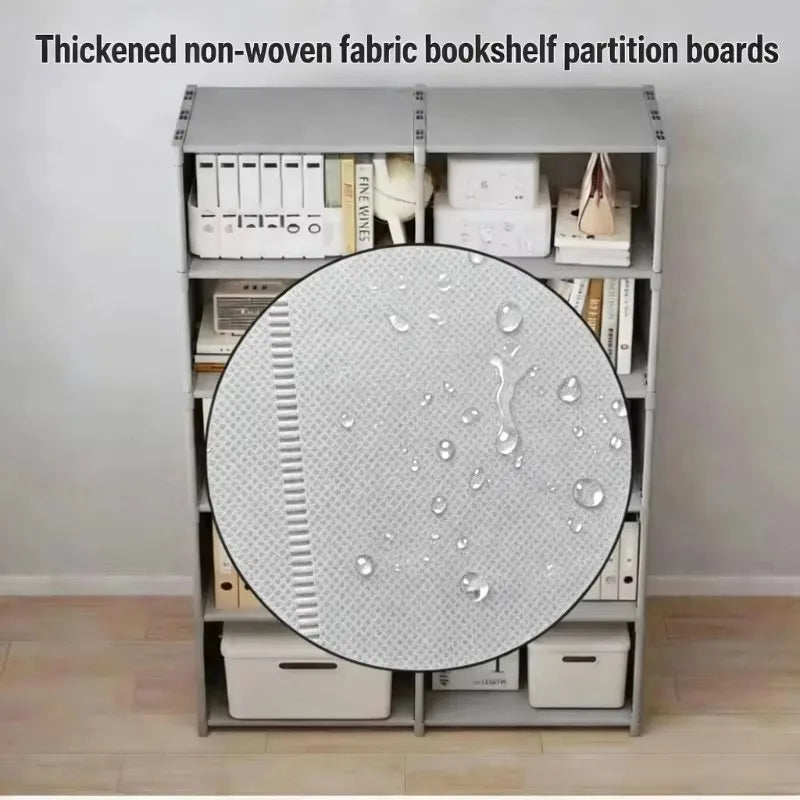 étagère modulaire multi niveaux assemblage facile moderne blanche gris boîtes rangement paniers osier fonctionnelle