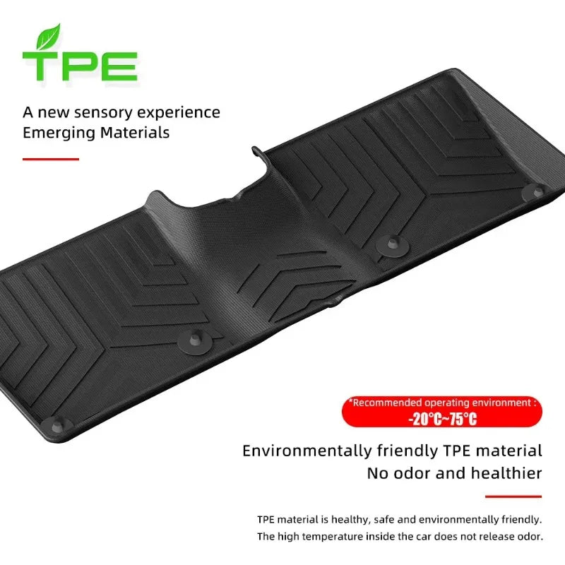 tapis sol voiture noir rayures horizontales moderne waterproof fixations facile nettoyer