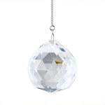 décoration extérieure boule cristal transparente dorée chaîne métallique cloche verre facettée moderne atrape soleil