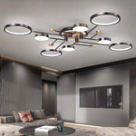 lampe suspendue moderne noir doré acier poli plafonnier led salon chambre coucher