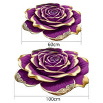 tapis 3d fleurs polyester moderne bleu jaune marron rose violet anti dérapant salon chambre