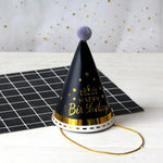 chapeaux fête anniversaire enfant garçon fille imprimé happy birthday motifs floraux dorés multicolores classiques