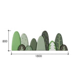 tête lit moderne motif feuilles verte gris chambre enfant décoration bois acajou ornemental intérieur