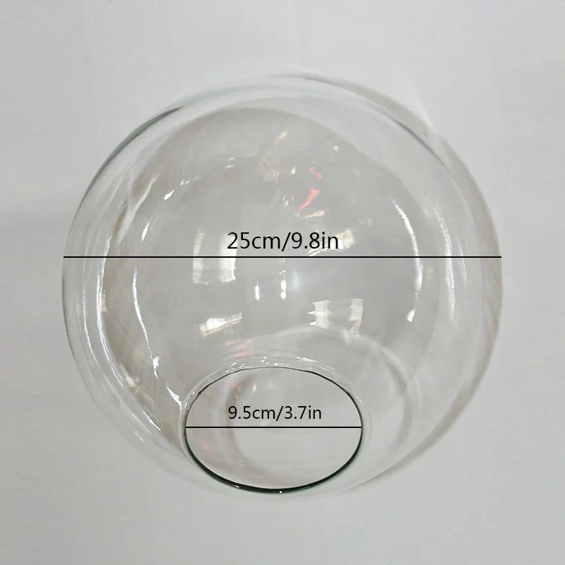 abat jour verre transparent moderne diamètre 13cm 15cm 18cm 20cm 25cm