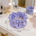 sac bijoux violet blanc moderne élégant satiné rangement bague chaîne réutilisable