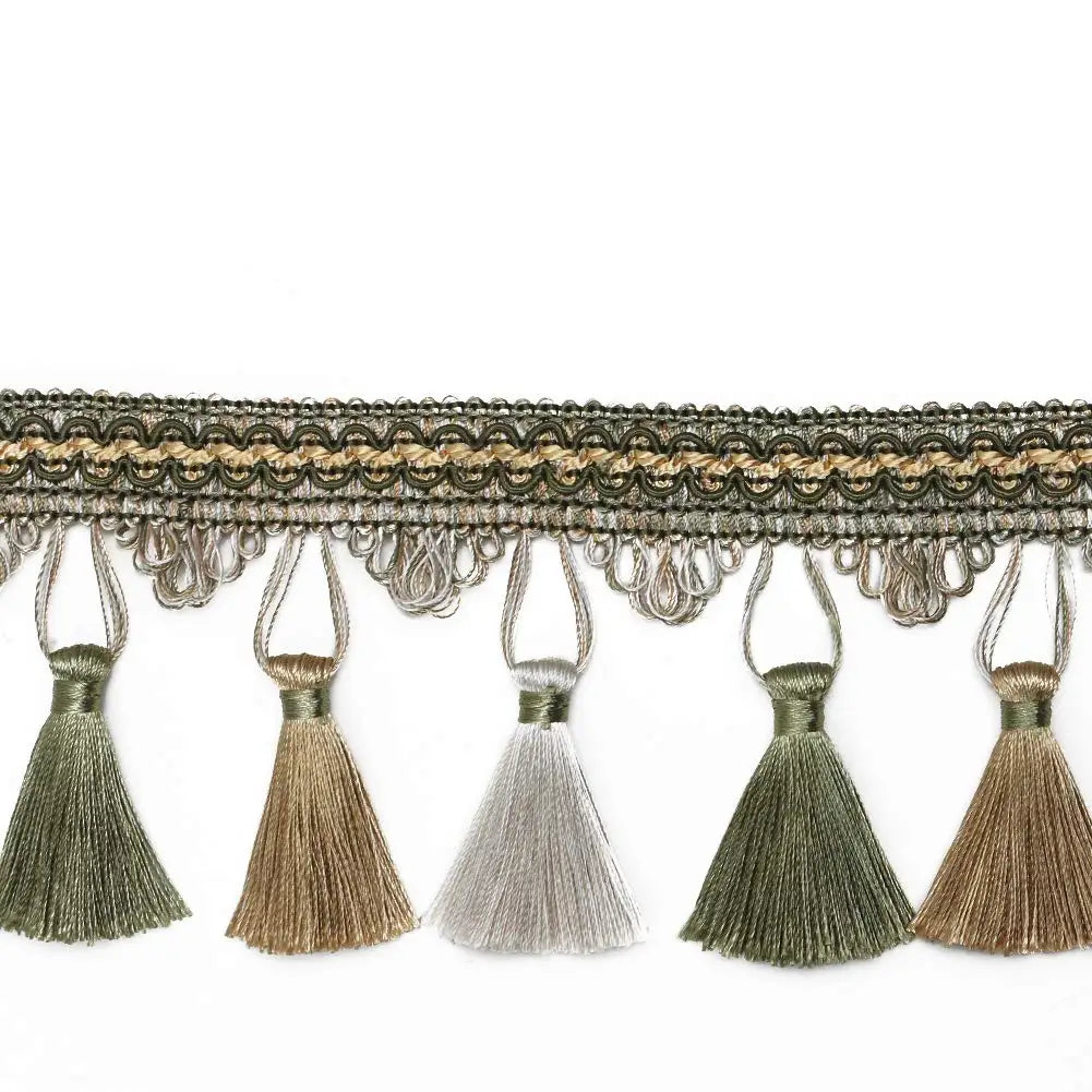 ruban pompons or décoration maison tissu coton pompons gris marron bleuclair traditionnel textile deco