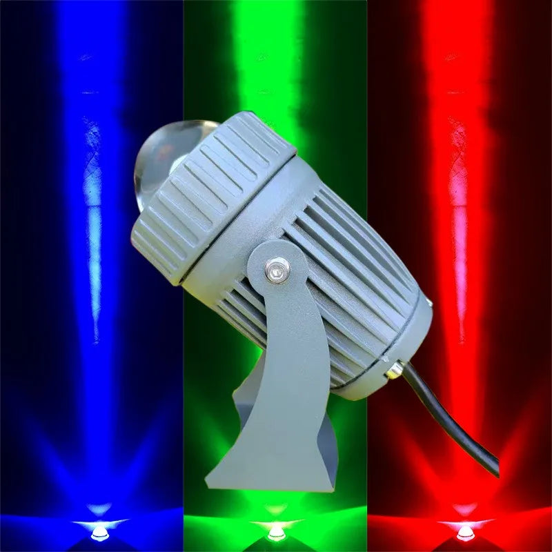 projecteurs led extérieurs 20w rouge vert bleu ip66 moderne gris nervures horizontales support métallique