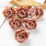 fleurs artificielles roses soie feuilles vertes décoration mariage fête maison scrapbooking