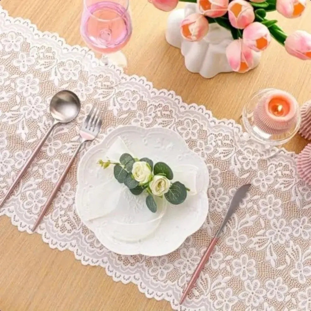 table table dentelle fleur mariage fête saint valentin nouvelle année ramadan blanc rose rouge