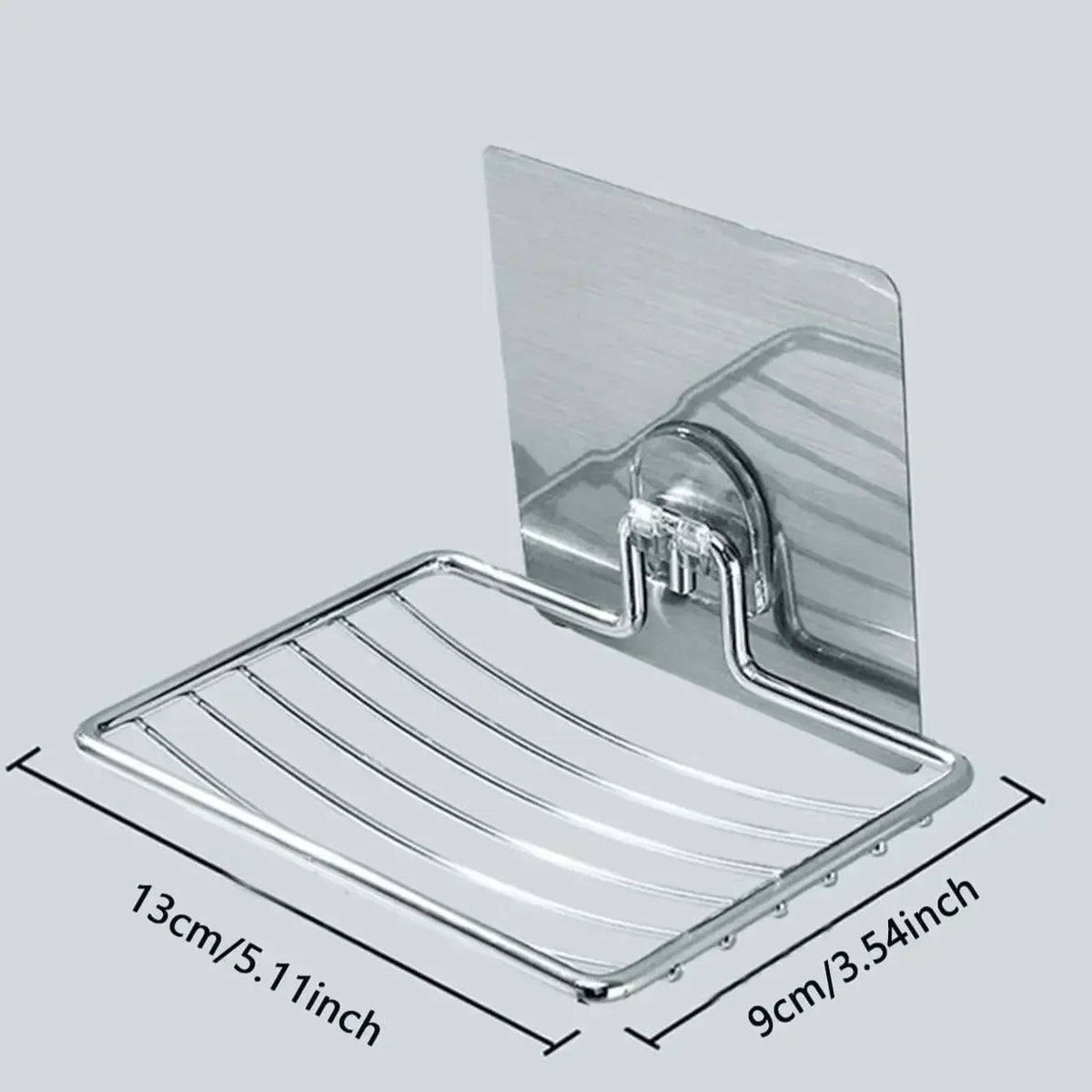 porte savon mural argenté moderne grille métallique adhésif salle bain drainage savon contemporain qualitéinox
