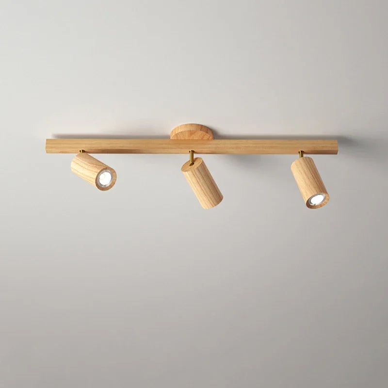 lampe spots bois naturel moderne murale éclairage maison entrée 90 260V LED
