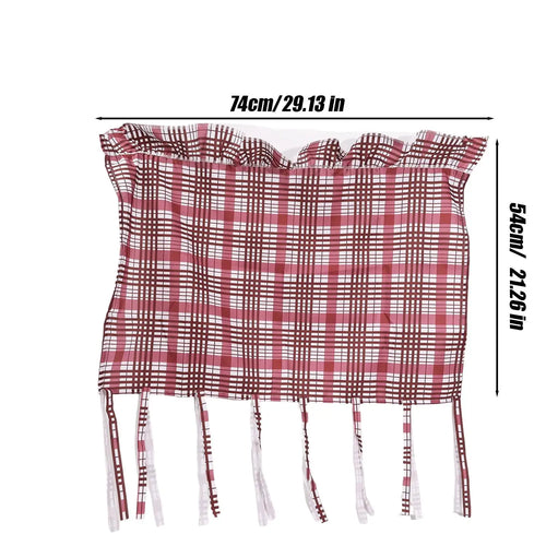 tablier cuisine vintage rouge blanc carreaux opaques rubans nœuds ferme