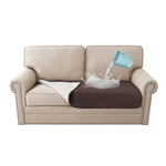 coussin protection canapé imperméable tissu microfibres beige clair quilté moderne lignes diagonales