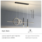 suspension lumineuse moderne minimaliste noir doré circulaire lisse led sources 10 15mètres carrés