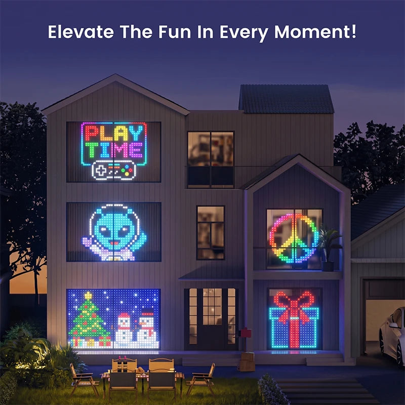 guirlandes led modulables multicolores pixel art motifs variés app contrôlables waterproof ip65