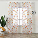 rideau moderne fleurs transparent blanc jaune orange tulle polyester fenêtre extérieureôtel