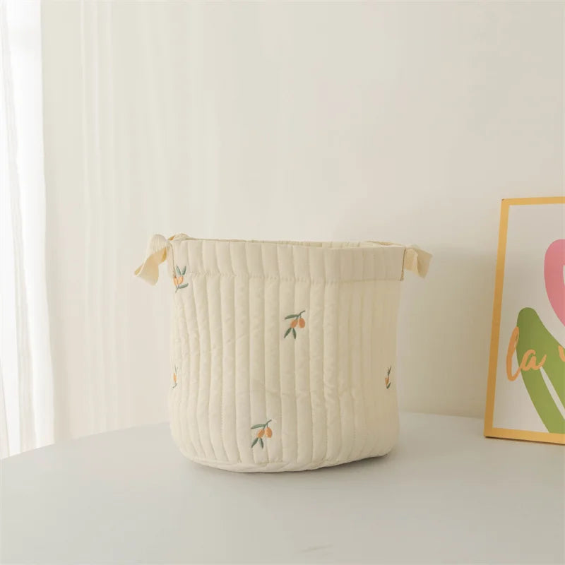 panier rangement brodé animaux ours lapin écureuil poignées détachables rangement vêtements moderne respectueux environnement