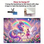 toile fond multicolore licorne fantaisie chambre enfant decoration murale personnalisée lint free