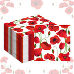 serviettes papier pliables motifs pavots rouges mariage anniversaire festives pack 20 pièces