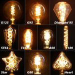 ampoules led décoratives transparentes dorées spirale lumineuse vintage rétro tringles socles dorés 360°intage éclairage